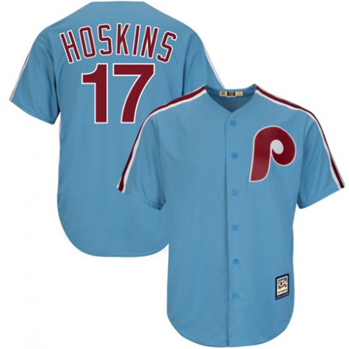 Philadelphia Phillies #17 Rhys Hoskins Light Blue New Cool Base Cooperstown Stitched Jersey Men's