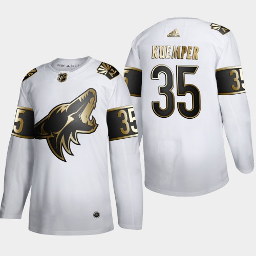 Arizona Arizona Coyotes #35 Darcy Kuemper Men's Adidas White Golden Edition Limited Stitched Jersey Men's