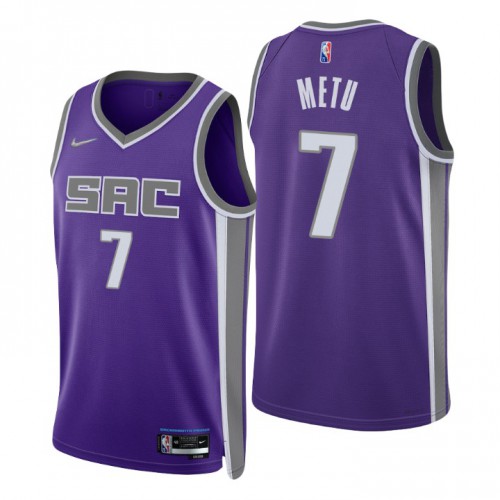 Sacramento Kings #7 Chimezie Metu Purple Mens 2021-22 75th Anniversary Diamond Swingman Jersey - Icon Edition Mens