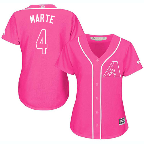 Arizona Diamondbacks #4 Ketel Marte Pink Fashion Women's Stitched Jersey Womens