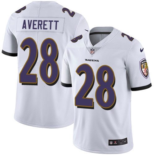 Baltimore Ravens #28 Anthony Averett White Men's Stitched Vapor Untouchable Limited Jersey Men's