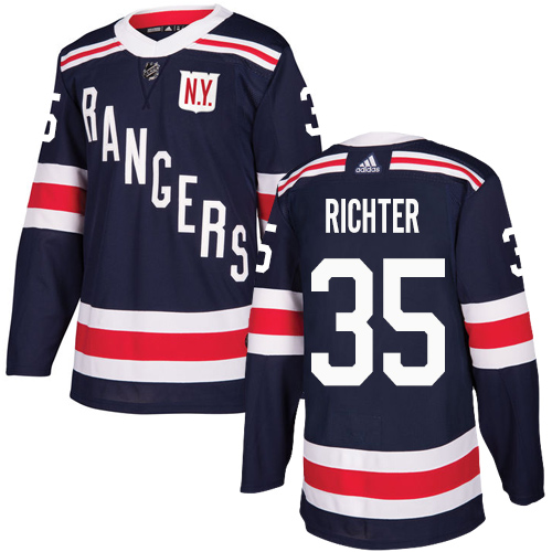 Adidas New York Rangers #35 Mike Richter Navy Blue Authentic 2018 Winter Classic Stitched Jersey Men's