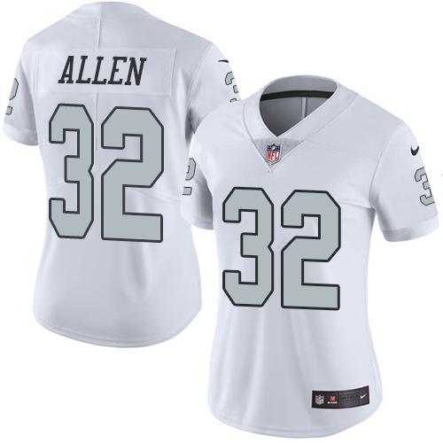 Las Vegas Raiders #32 Marcus Allen White Women's Stitched Limited Rush Jersey Womens