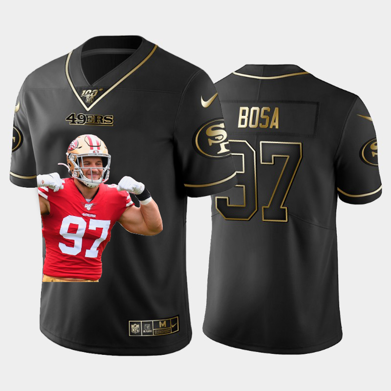 San Francisco 49ers #97 Nick Bosa Team Hero 2 Vapor Limited 100 Jersey Black Golden
