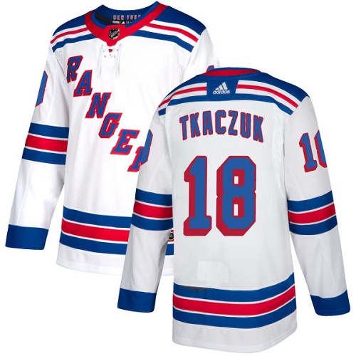 Adidas New York Rangers #18 Walt Tkaczuk White Away Authentic Stitched Jersey Men's