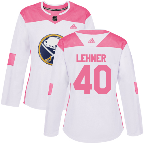 Adidas Buffalo Sabres #40 Robin Lehner White/Pink Authentic Fashion Women's Stitched Jersey Womens