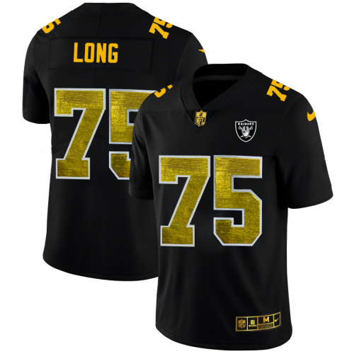 Las Vegas Las Vegas Raiders #75 Howie Long Men's Black Golden Sequin Vapor Limited Jersey Men's