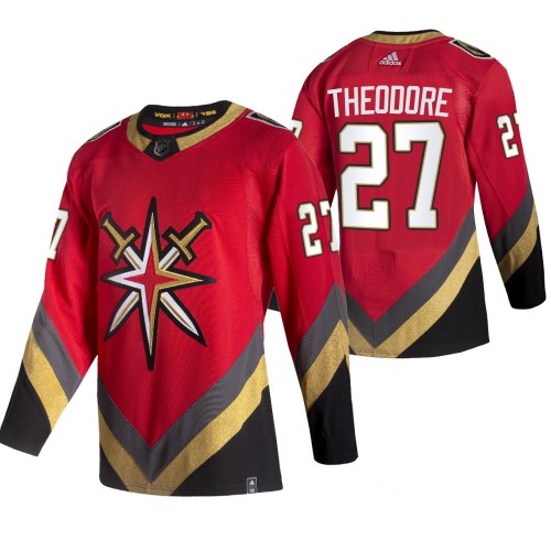 Vegas Golden Vegas Golden Knights #27 Shea Theodore Red Men's Adidas 2020-21 Reverse Retro Alternate Jersey Men's
