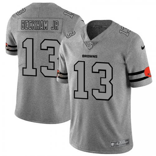 Cleveland Cleveland Browns #13 Odell Beckham Jr. Men's Gray Gridiron II Vapor Untouchable Limited Jersey Men's