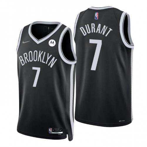 Brooklyn Nets #7 Kevin Durant Black Mens 2021-22 75th Anniversary Diamond Swingman Jersey - Icon Edition Mens