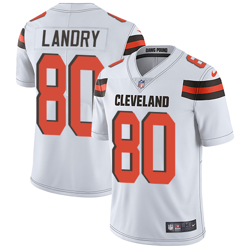 Browns #80 Jarvis Landry White Men's Stitched Vapor Untouchable Limited Jersey