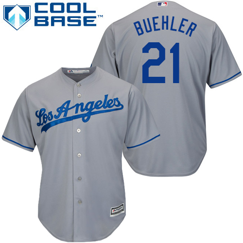 Los Angeles Dodgers #21 Walker Buehler Grey New Cool Base Stitched Jersey Men's