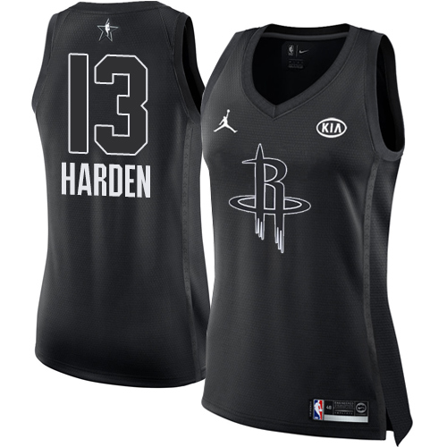 Houston Rockets #13 James Harden Black Womens Jordan Swingman 2018 All-Star Game Jersey Womens