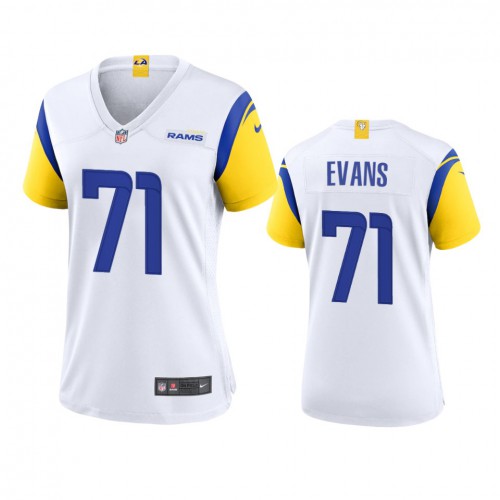 Los Angeles Los Angeles Rams #71 Bobby Evans Women's Alternate Game Jersey - White Womens