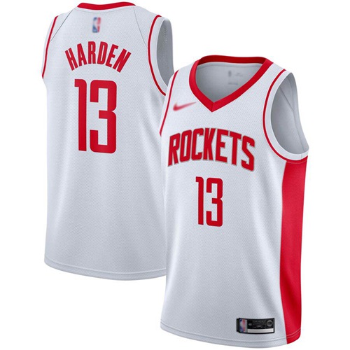 Houston Rockets #13 James Harden White Swingman Association Edition 2019/2020 Jersey Mens