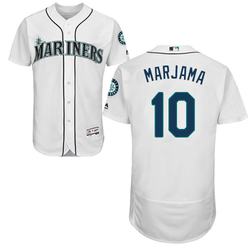 Seattle Mariners #10 Mike Marjama White Flexbase Authentic Collection Stitched Jersey Men's