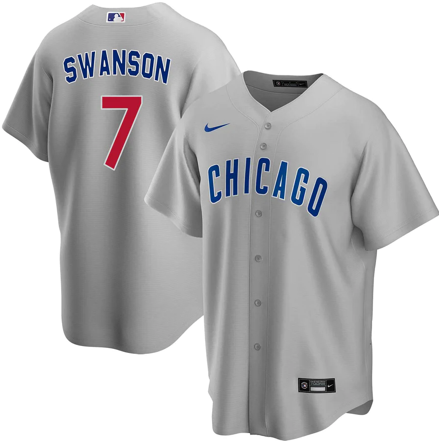 Men's Youth Women's Chicago Cubs #7 Dansby Swanson Gray Road 2020 Jersey