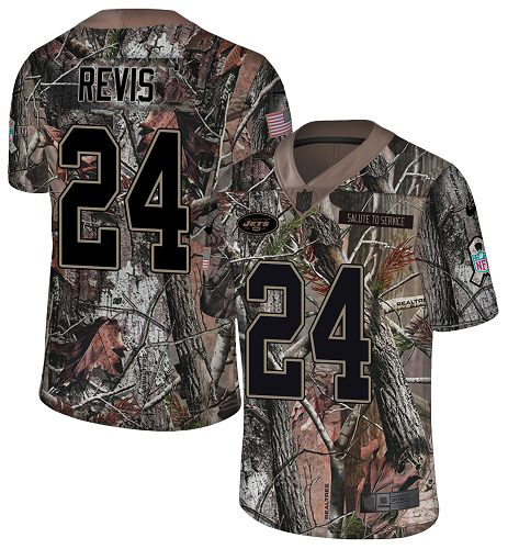 Jets #24 Darrelle Revis Camo Youth Stitched Limited Rush Realtree Jersey