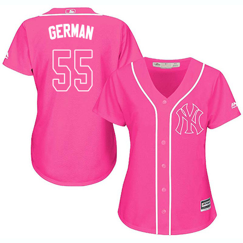 New York Yankees #55 Domingo German Pink Fashion Women's Stitched Jersey Womens