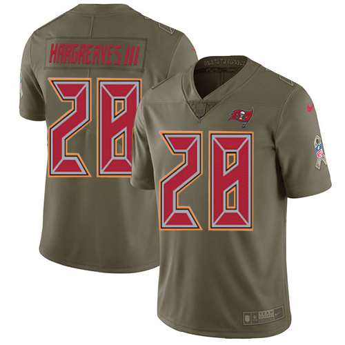 Tampa Bay Buccaneers #28 Vernon Hargreaves III Olive Men's Stitched Limited 2017 Salute to Service Jersey Men's