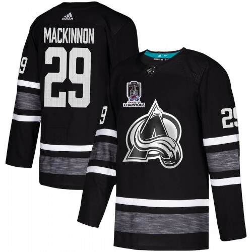 Adidas Colorado Avalanche #29 Nathan MacKinnon Black Youth 2022 Stanley Cup Champions Authentic All-Star Stitched Jersey Youth
