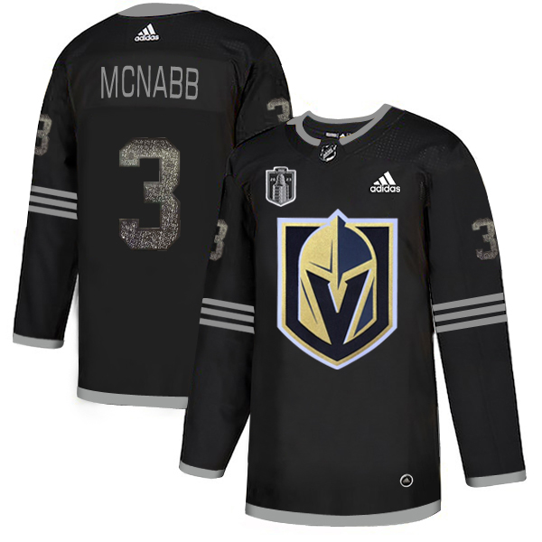 Adidas Golden Knights #3 Brayden McNabb Black 2023 Stanley Cup Final Patch Authentic Team Logo Fashion Stitched Jersey