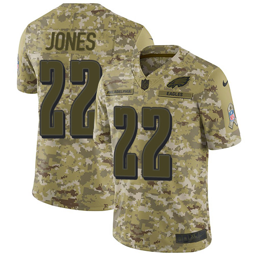 Philadelphia Eagles #22 Sidney Jones Camo Youth Stitched Limited 2018 Salute to Service Jersey Youth