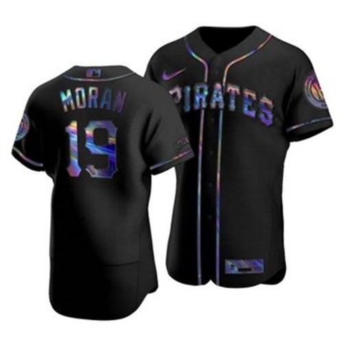 Pittsburgh Pittsburgh Pirates #19 Colin Moran Men's Iridescent Holographic Collection Jersey - Black Men's