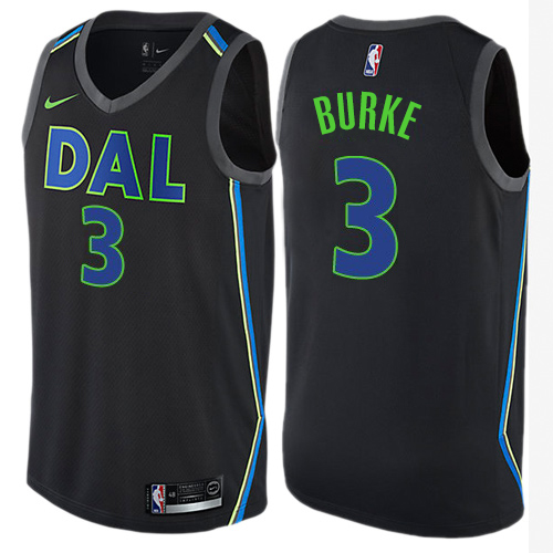 Dallas Mavericks #3 Trey Burke Black Swingman City Edition Jersey Mens