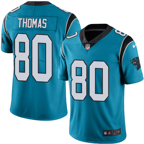 Carolina Panthers #80 Ian Thomas Blue Alternate Men's Stitched Vapor Untouchable Limited Jersey Men's