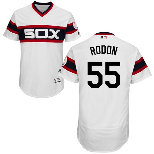 Chicago White Sox #55 Carlos Rodon White Flexbase Authentic Collection Alternate Home Stitched Jersey Men's