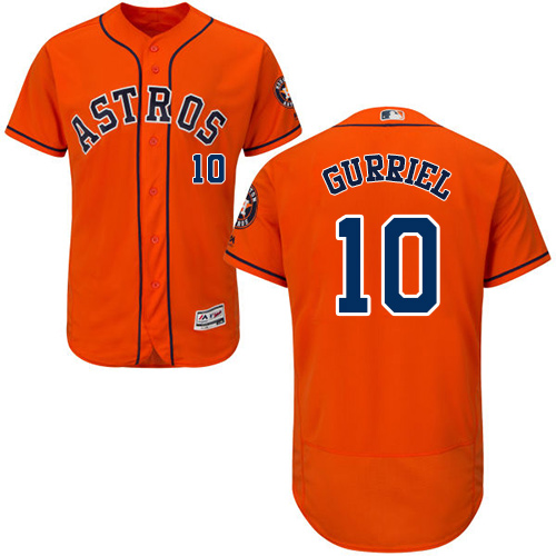 Houston Astros #10 Yuli Gurriel Orange Flexbase Authentic Collection Stitched Jersey Men's