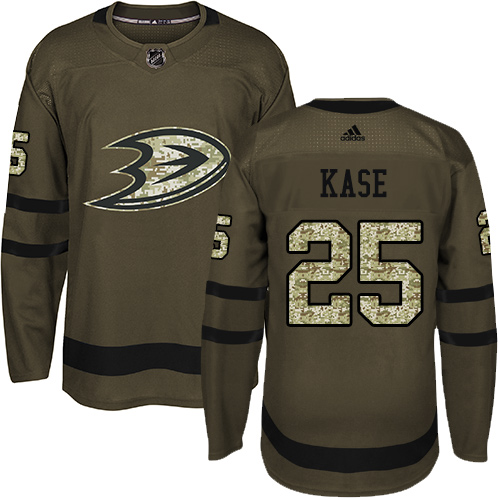 Adidas Anaheim Ducks #25 Ondrej Kase Green Salute to Service Stitched Jersey Men's