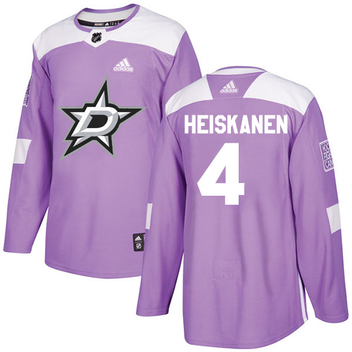 Adidas Dallas Stars #4 Miro Heiskanen Purple Authentic Fights Cancer Stitched Jersey Men's