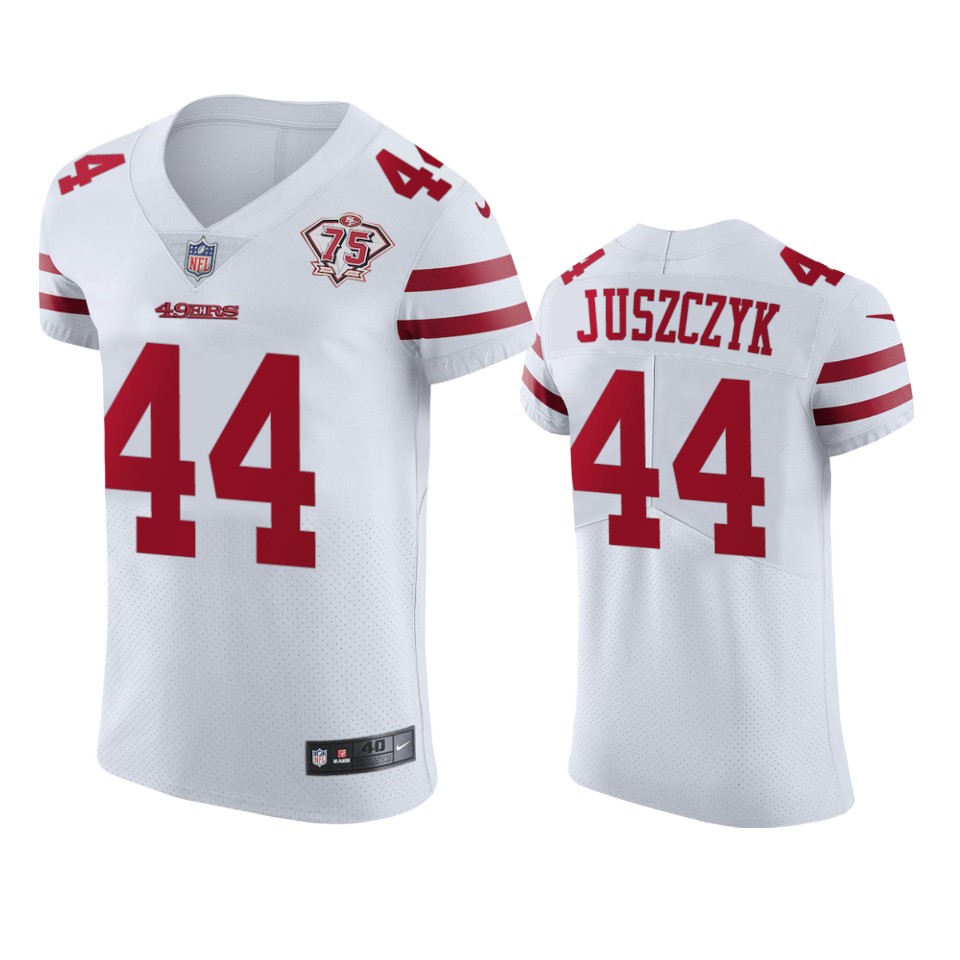 49ers #44 Kyle Juszczyk White Men's 75th Anniversary Stitched Vapor Untouchable Elite Jersey