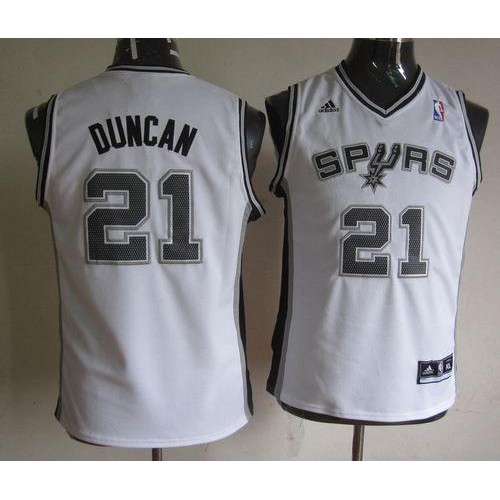 San Antonio Spurs #21 Tim Duncan White Youth Stitched Jersey Youth