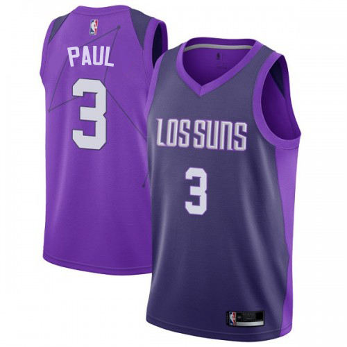 Phoenix Suns #3 Chris Paul Purple Swingman City Edition Jersey Mens