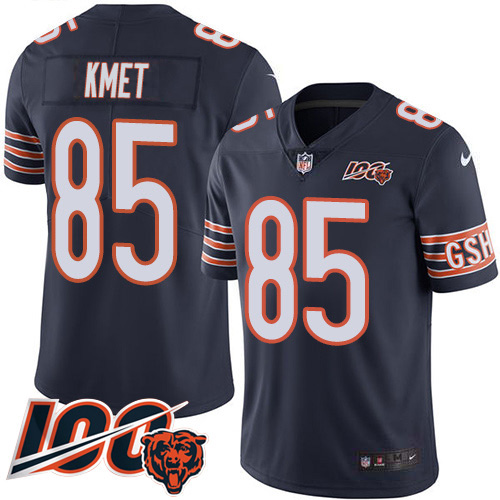 Chicago Bears #85 Cole Kmet Navy Blue Team Color Men's Stitched 100th Season Vapor Untouchable Limited Jersey Men's