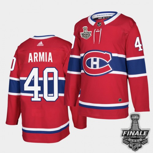 Adidas Montreal Canadiens #40 Joel Armia Red Home Authentic Youth 2021 Stanley Cup Final Patch Jersey Youth