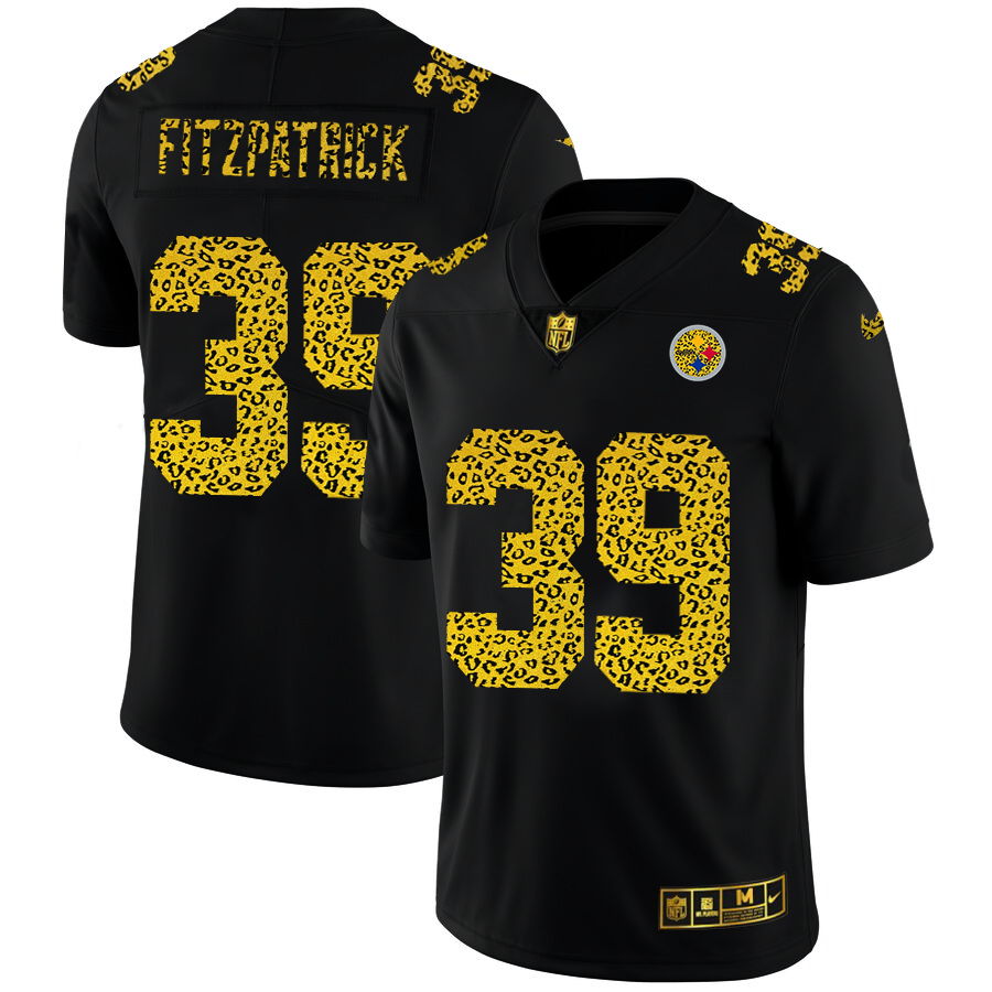 Pittsburgh Steelers #39 Minkah Fitzpatrick Men's Leopard Print Fashion Vapor Limited Jersey Black