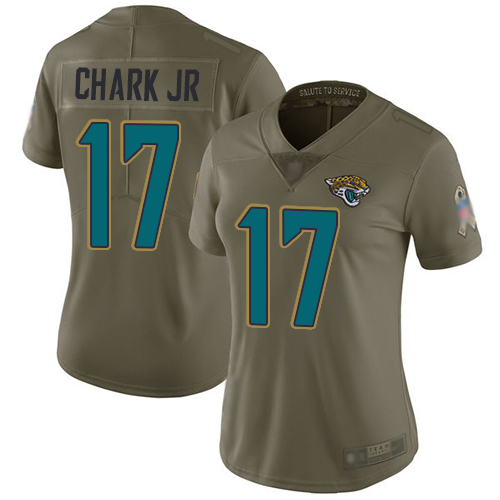 Jacksonville Jaguars #17 DJ Chark Jr Olive Women's Stitched Limited 2017 Salute to Service Jersey Womens