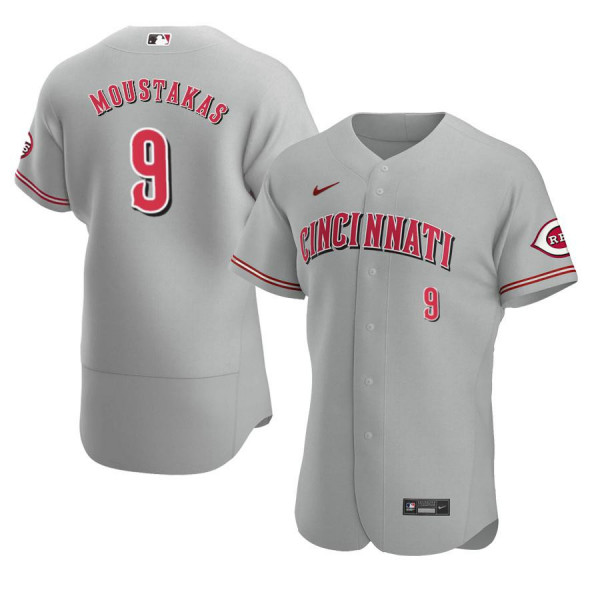 Men's Cincinnati Reds 9 Authentic 2020 Road Gray Mike Moustakas Jersey