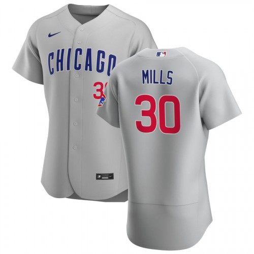 Chicago Chicago Cubs #30 Alec Mills Men's Gray Road 2020 Authentic Team Jersey Men's