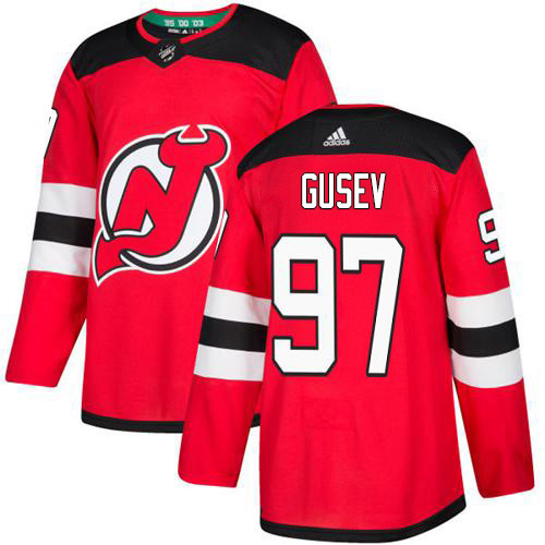 Adidas New Jersey Devils #97 Nikita Gusev Red Home Authentic Stitched Youth Jersey Youth