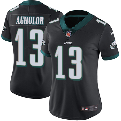Philadelphia Eagles #13 Nelson Agholor Black Alternate Women's Stitched Vapor Untouchable Limited Jersey Womens