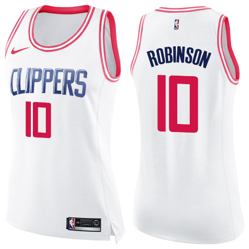 Los Angeles Clippers #10 Jerome Robinson White/Pink Womens Swingman Fashion Jersey Womens