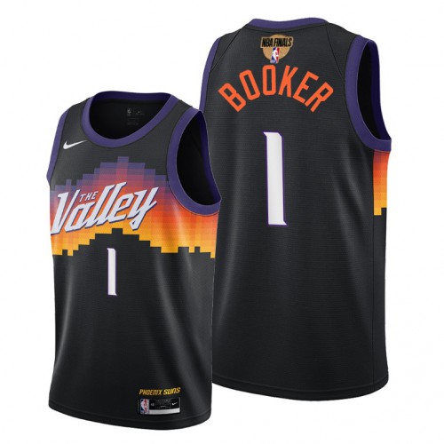 Phoenix Suns #1 Devin Booker Youth 2021 Finals Bound City Edition Jersey Black Youth