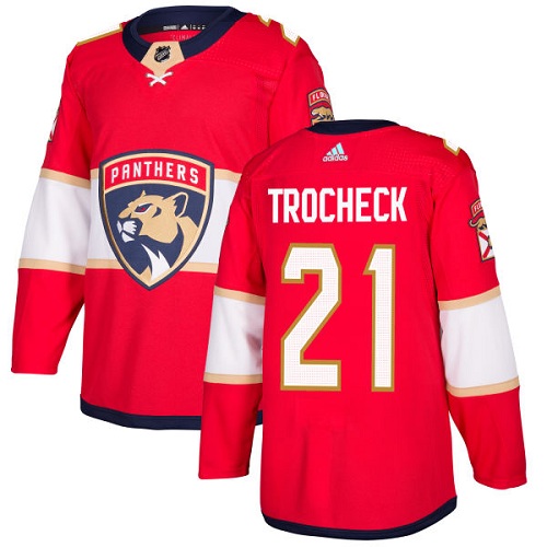 Adidas Florida Panthers #21 Vincent Trocheck Red Home Authentic Stitched Jersey Men's