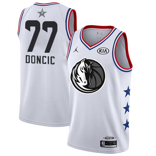 Dallas Mavericks #77 Luka Doncic White Jordan Swingman 2019 All-Star Game Jersey Mens