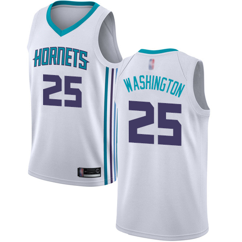 Charlotte Hornets #25 PJ Washington White Jordan Swingman Association Edition Jersey Mens